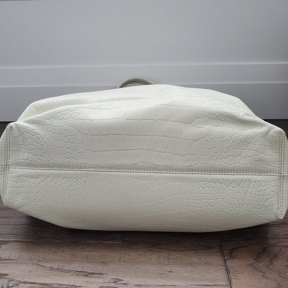 Kate Spade Leather Tote Bag White Croc Pattern - Picture 6 of 10